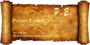 Palen Elemér névjegykártya